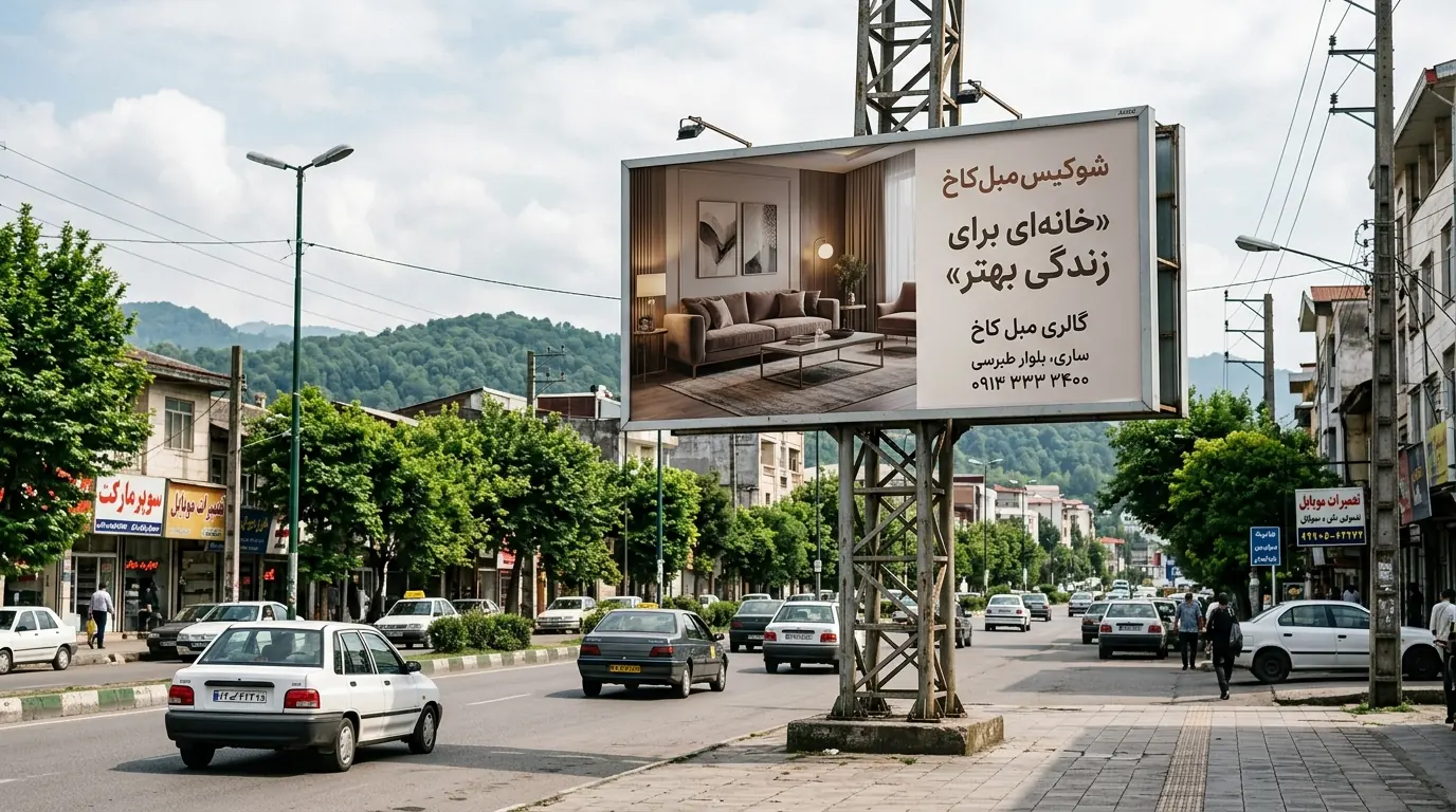 اجاره بیلبورد در ساری؛ تعرفه، شلوغ‌ترین نقاط و راهنمای تبلیغات محیطی مرکز مازندران